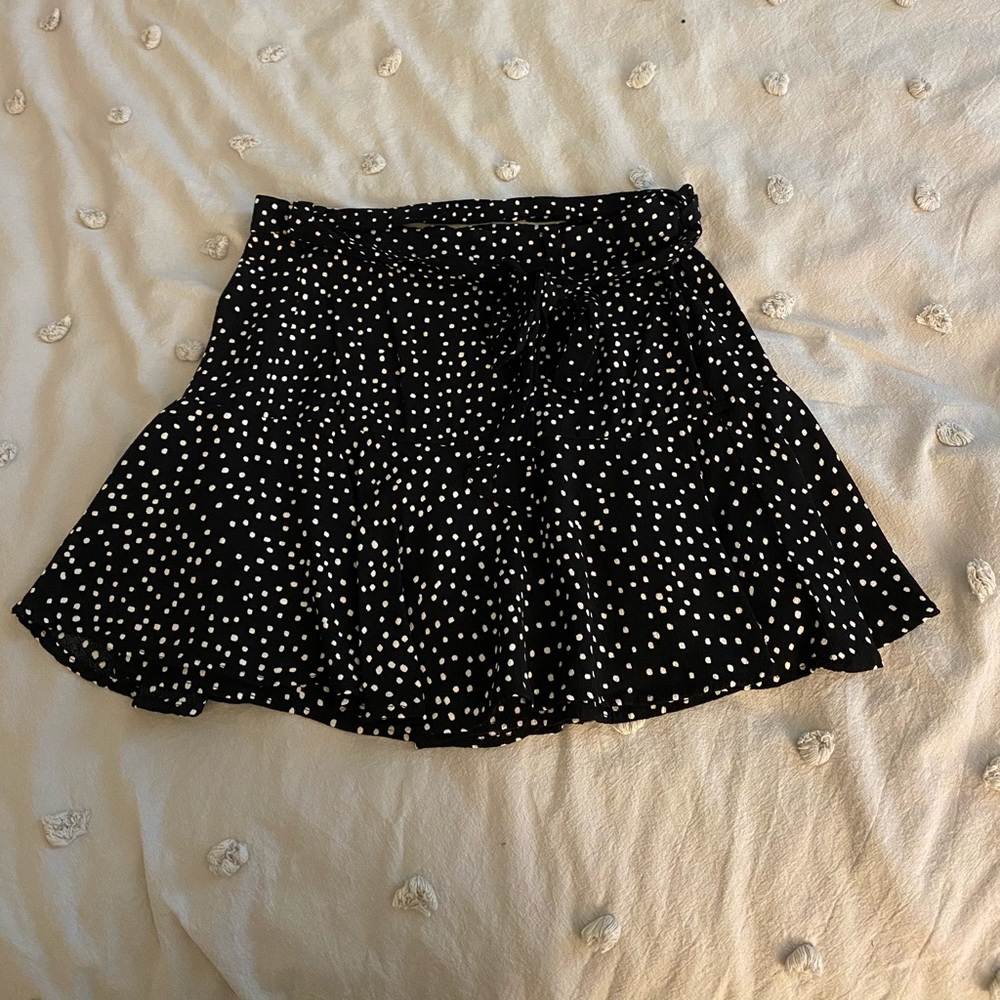 Zara navy polka dot skirt